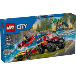 LEGO City Camion 4x4 si Barca de Pompieri 60412 pentru copii 5+