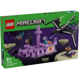 LEGO Minecraft Dragonul Ender si Corabia din End 21264 pentru copii 8+