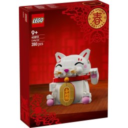 LEGO Pisica Norocoasa 40813, set decorativ interactiv pentru 9+ ani