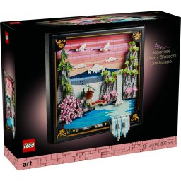 LEGO Art Peisaj cu Flori de Cires Japonez 31218, decor 3D pentru adulti