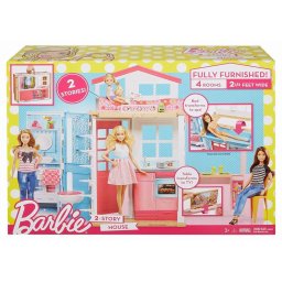 Casa Barbie cu 2 etaje, mobilier si accesorii pentru joc creativ