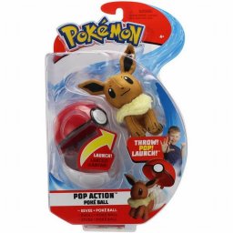 Figurina Pokemon Eevee cu Bila Lansatoare, articulata, 4+ ani