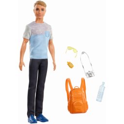 Papusa Ken Travel Mattel cu accesorii de calatorie pentru copii 3+ ani