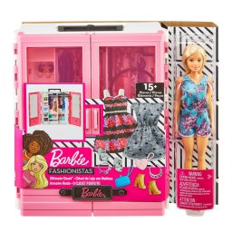 Dulap Barbie Fashionistas cu papusa, hainute si accesorii
