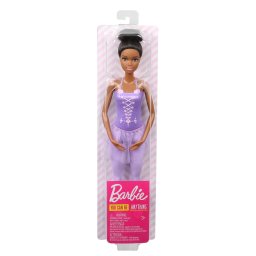 Papusa Barbie Balerina creola cu costum lila pentru jocuri creative