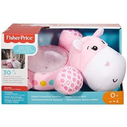 Proiector hipopotam roz Fisher-Price cu lumini stelare si muzica