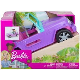 Masina de teren Barbie mov pentru aventuri imaginative cu papusi