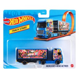 Camion Hot Wheels Mercedes-Benz Actros albastru, Track Stars
