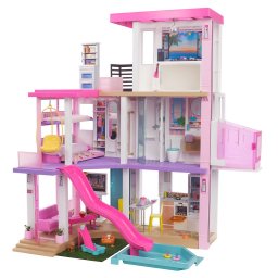 Casa Barbie Dreamhouse Suprema cu 3 etaje, lift, piscina si tobogan