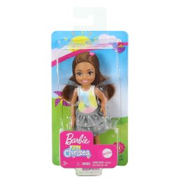Papusa Barbie Chelsea satena cu rochita unicorn si pantofi mov
