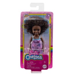 Papusa Barbie Chelsea creola cu par afro si rochita cu fluturi