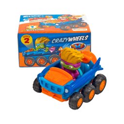 Figurina SuperZings Seria 2 Crazy Wheels albastru cu vehicul