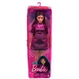 Papusa Barbie Fashionistas Satena cu rochie mov si adidasi roz