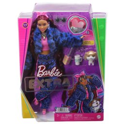 Papusa Barbie Extra roscata cu 15 accesorii si catelus, Mattel