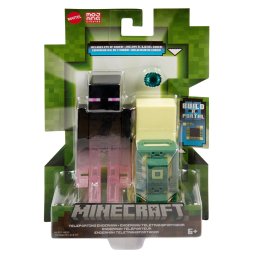 Figurina Minecraft Teleporting Enderman 8 cm cu piesa Build A Portal