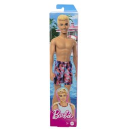 Papusa Barbie Ken la plaja cu costum de baie colorat, 3+ ani