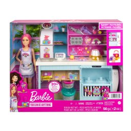 Set Barbie Cofetarie cu papusa, accesorii si aluat de modelare