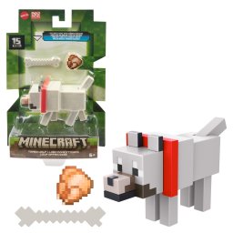 Figurina Minecraft Tamed Wolf 8 cm articulata cu accesorii