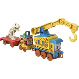Locomotiva Thomas & Friends cu vagon Dino Push Along, metalica