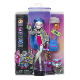 Papusa Monster High Ghoulia Yelps cu animalut si accesorii Mattel