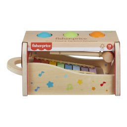 Banca cu ciocan si xilofon din lemn Fisher-Price, multicolor