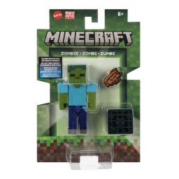 Figurina Minecraft Zombi 8 cm articulata cu accesorii, Mattel