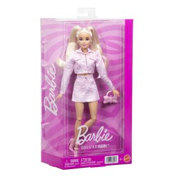 Papusa Barbie Deluxe Style cu jacheta din denim roz si accesorii