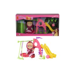 Papusa Masha cu tobogan si leagan, set de joaca Simba pentru copii 3+