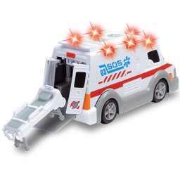 Ambulanta de jucarie Dickie 15 cm cu lumini, sunet si parti mobile