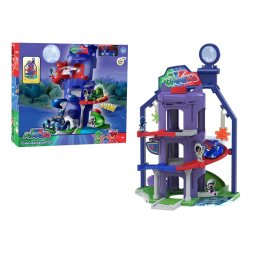 Cartierul general PJ Masks cu 3 etaje, lift, lansator si masinuta