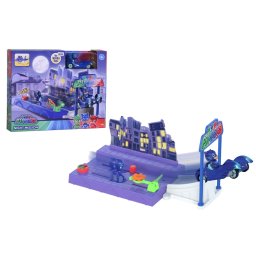 Set de joaca PJ Masks Misiune pe Timpul Noptii cu lumini si masinuta
