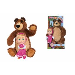 Set Masha si Ursul Simba cu papusa Masha si urs de plus 45 cm