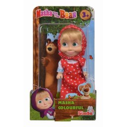 Papusa Masha în rochita rosie, 12 cm, Simba, pentru copii 3+