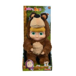 Papusa Masha 25 cm in costum de urs, 2 in 1, pentru copii 3+ ani