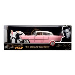 Macheta Cadillac Fleetwood 1955 roz cu figurina Elvis Presley, scara 1:24