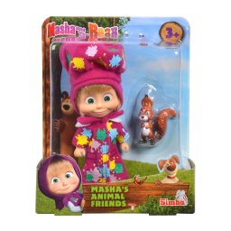 Papusa Masha cu veverita, 12 cm, Simba, pentru copii 3+