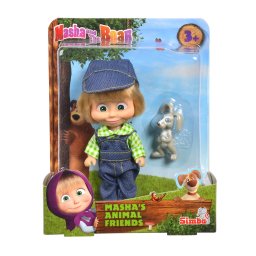 Papusa Masha cu Iepuras, 12 cm, figurina Simba pentru copii 3+ ani