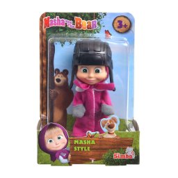 Papusica Masha cu casca de protectie, 12 cm, figurina Simba