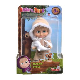 Papusa Masha cu foca, 12 cm, figurina de colectie pentru copii 3+