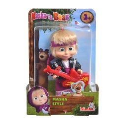 Papusica Masha cu chitara rock, 12 cm, figurina pentru copii 3+ ani