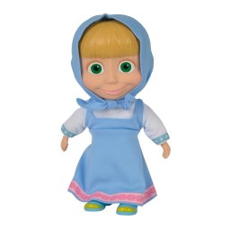 Papusa Masha 23 cm cu corp moale si rochita albastra Simba