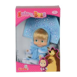 Papusa Masha cu costum albastru, 12 cm, Simba, pentru copii 3+ ani