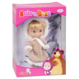 Papusa Masha cu hainute de eschimos, 12 cm, pentru copii 3+ ani