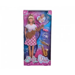 Papusa Steffi Love muziciana cu chitara si accesorii muzicale, 29 cm