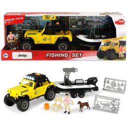 Set de pescuit cu Jeep, barca si accesorii, lumini si sunete