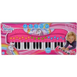 Orga muzicala unicorn pentru copii My Music World, 32 clape, roz, 42 cm