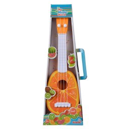 Ukulele pentru copii cu design portocala, 4 corzi din nilon, 36 cm
