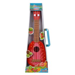 Ukulele pentru copii cu design capsuna, 4 corzi din nylon, 36 cm