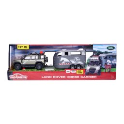 Majorette Land Rover Defender cu remorca pentru cai, lumini si sunete