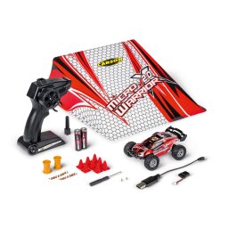 Masinuta RC Carson Micro Warrior 1:32 cu rampa si accesorii